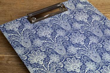 Preview: Clipboard for A4 papers with a particularly pretty pattern handmade in Germany